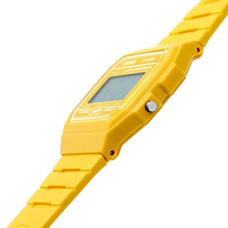 Casio Digital Yellow Resin Lightweight Band Watch-  F-91WC-9A